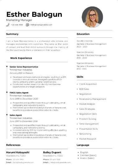 Professional CV Sample 56